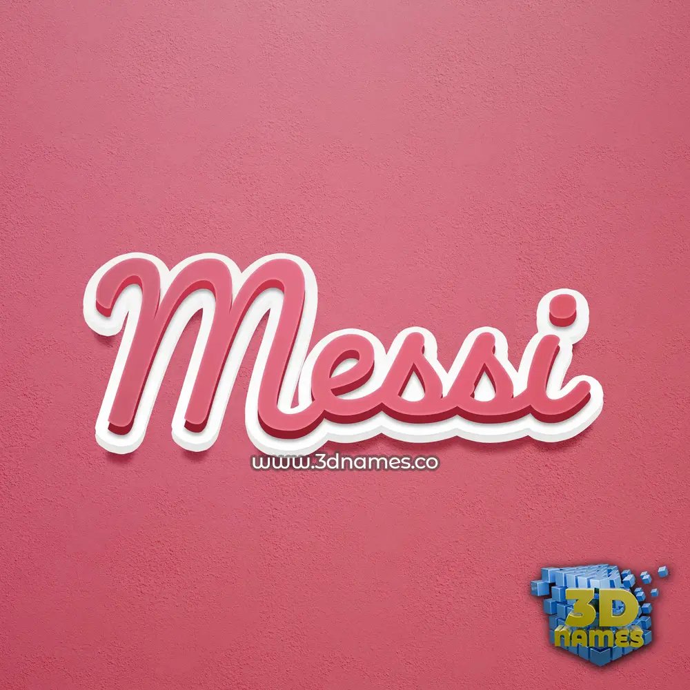 messi in Red Scribble style - 3D name wallpaper