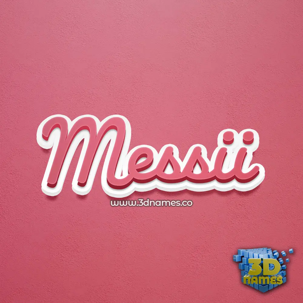 messii in Red Scribble style - 3D name wallpaper