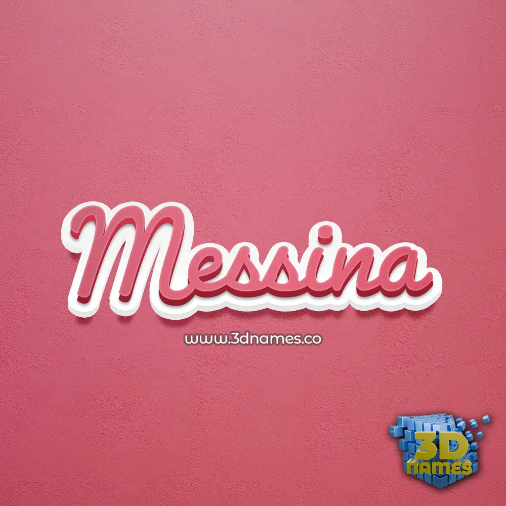 messina in Red Scribble style - 3D name wallpaper