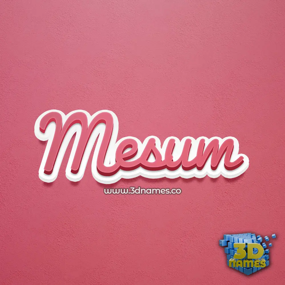 mesum in Red Scribble style - 3D name wallpaper