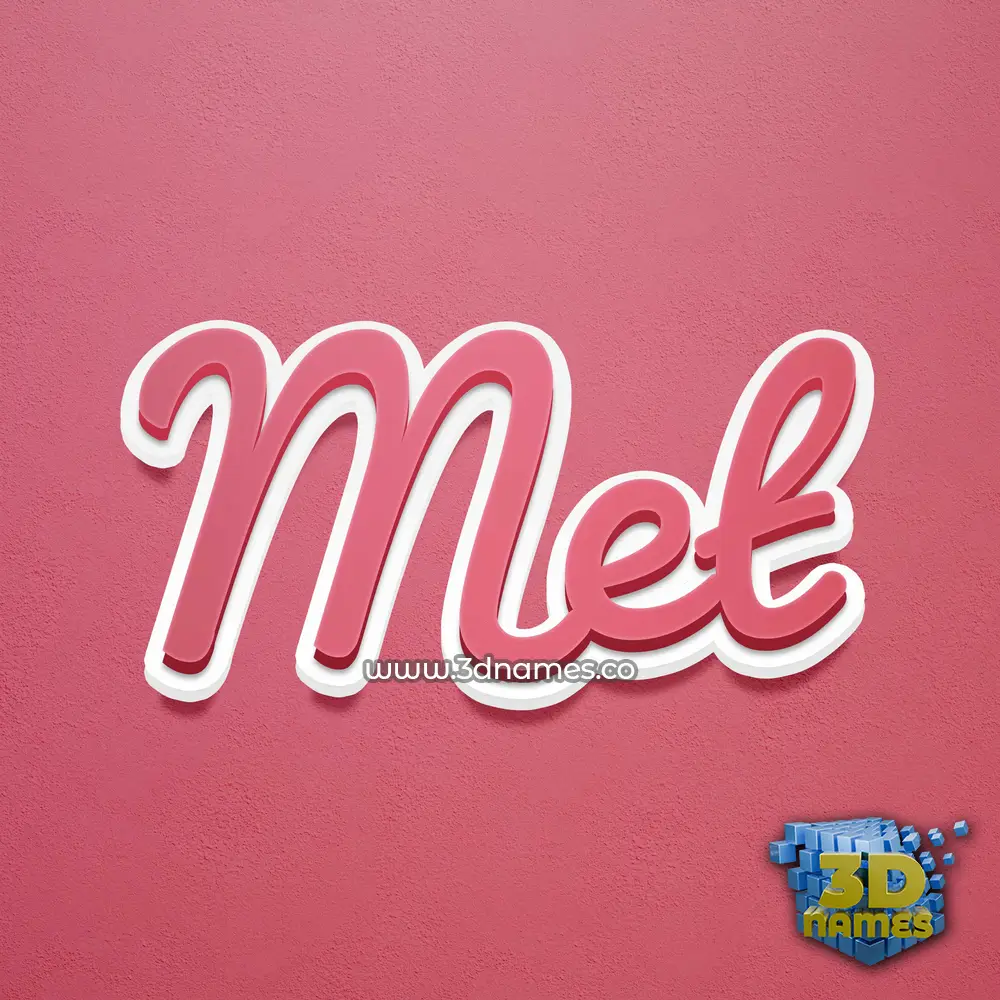 met in Red Scribble style - 3D name wallpaper
