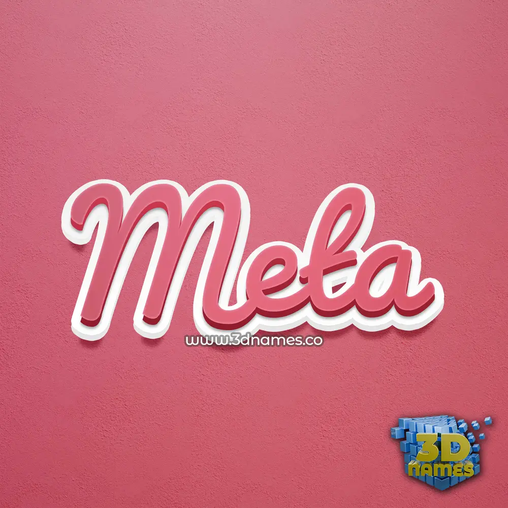 meta in Red Scribble style - 3D name wallpaper