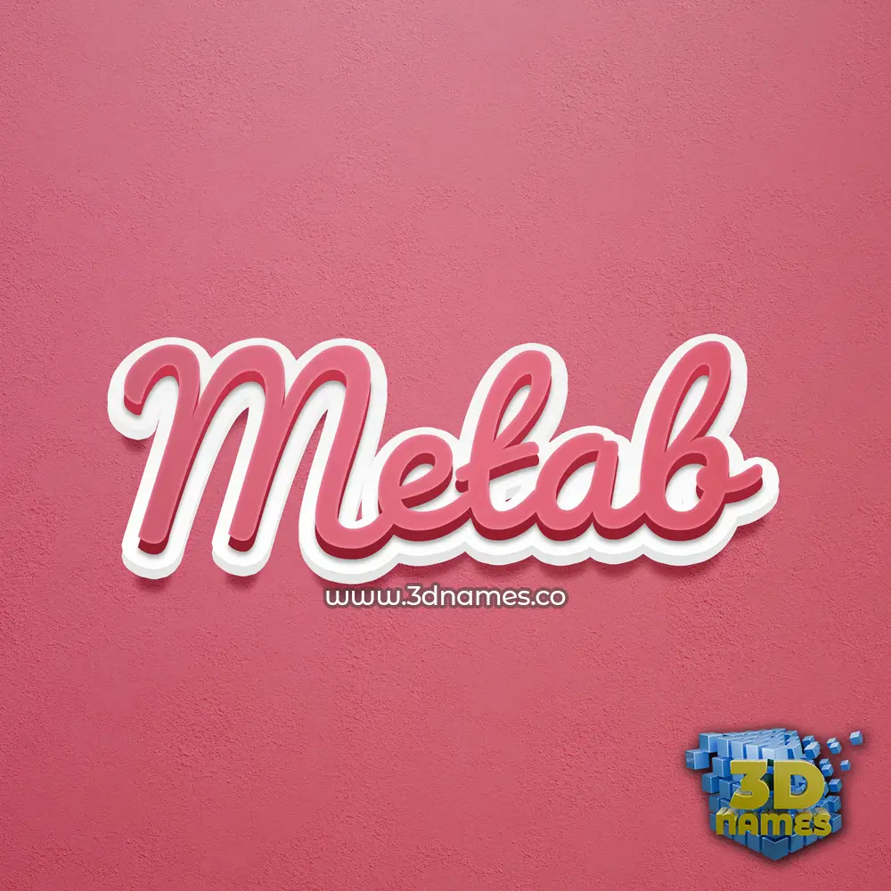 metab in Red Scribble style - 3D name wallpaper
