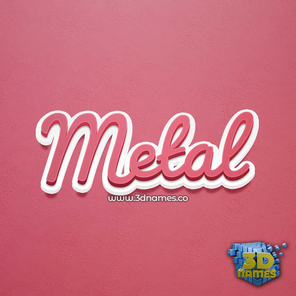 metal in Red Scribble style - 3D name wallpaper