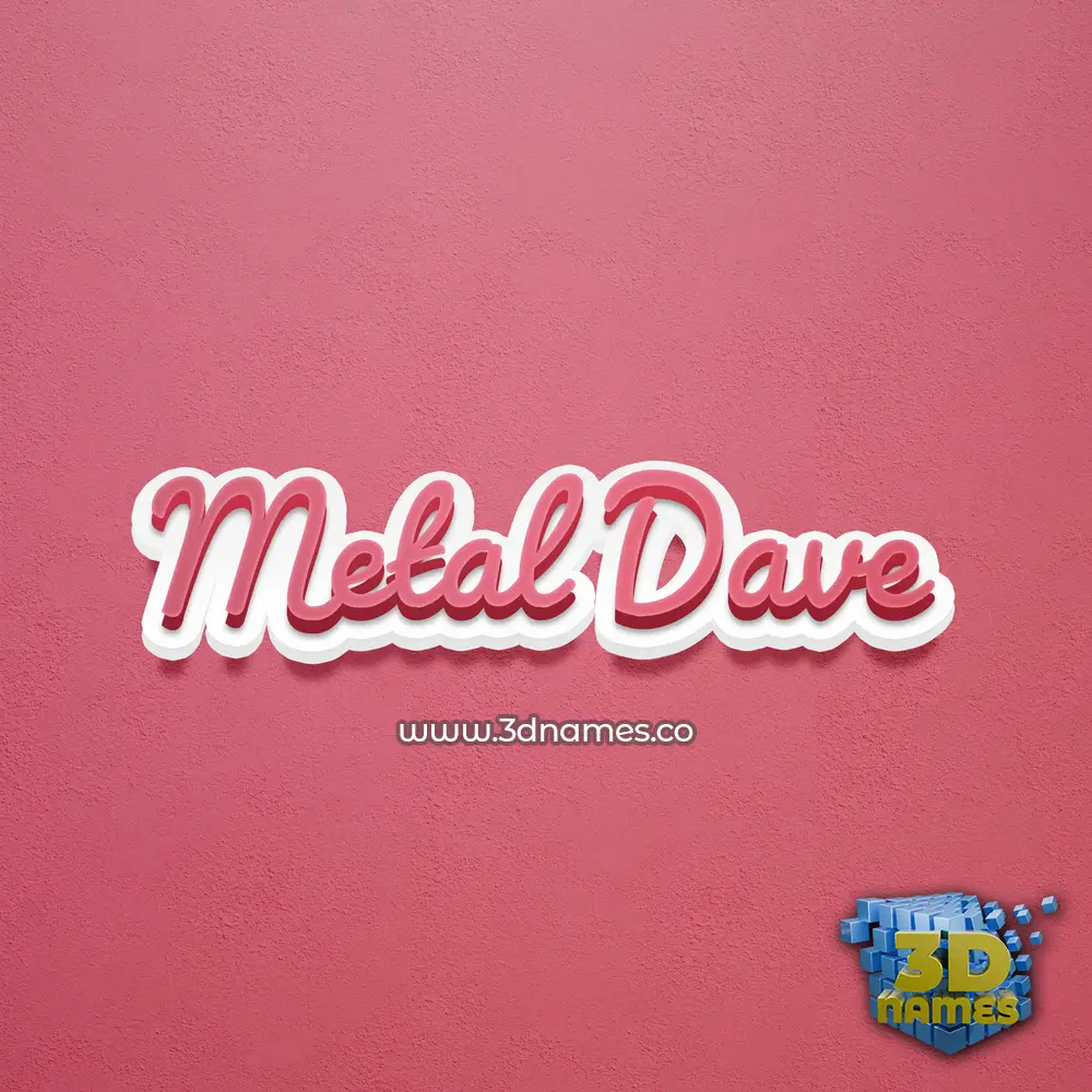 metal dave in Red Scribble style - 3D name wallpaper