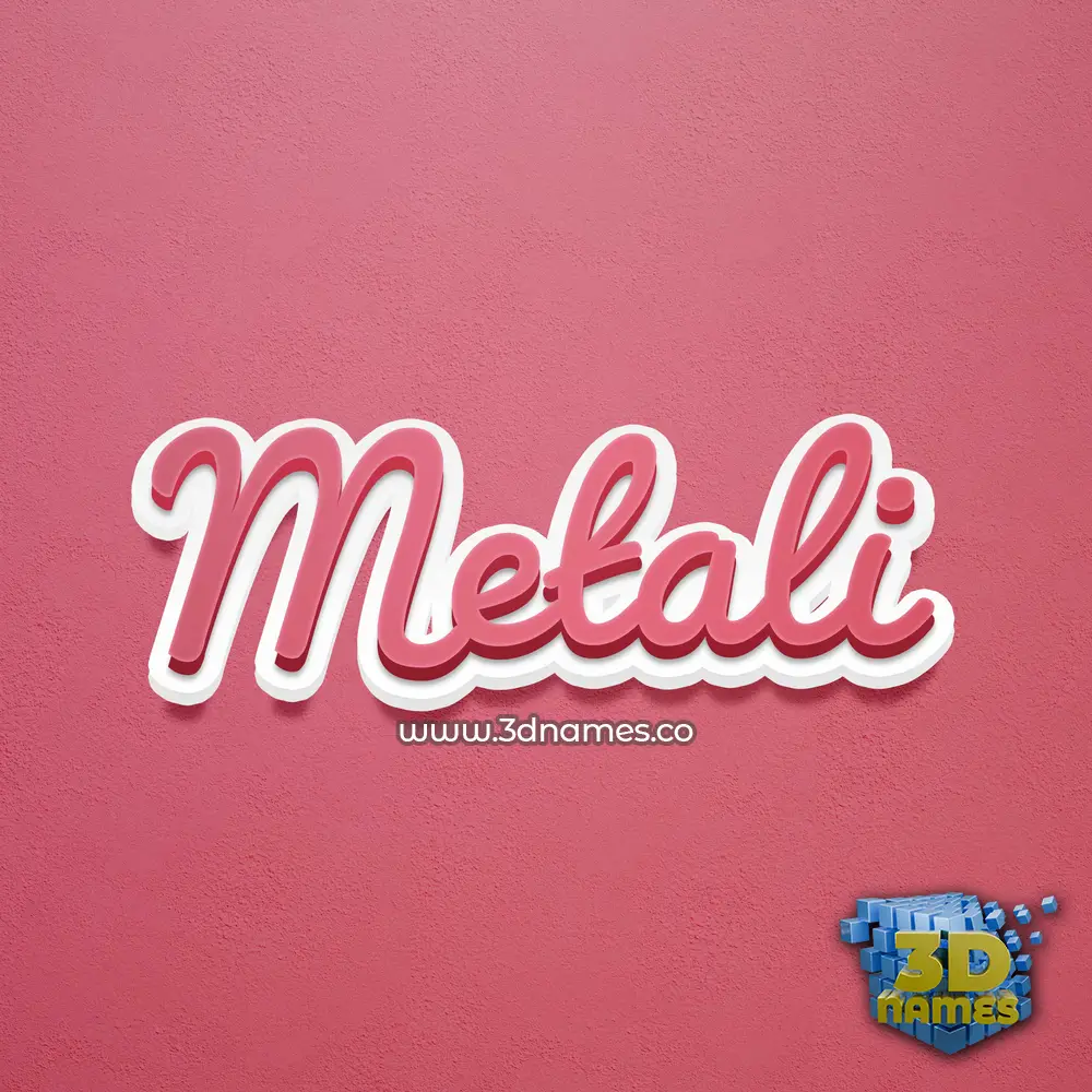 metali in Red Scribble style - 3D name wallpaper