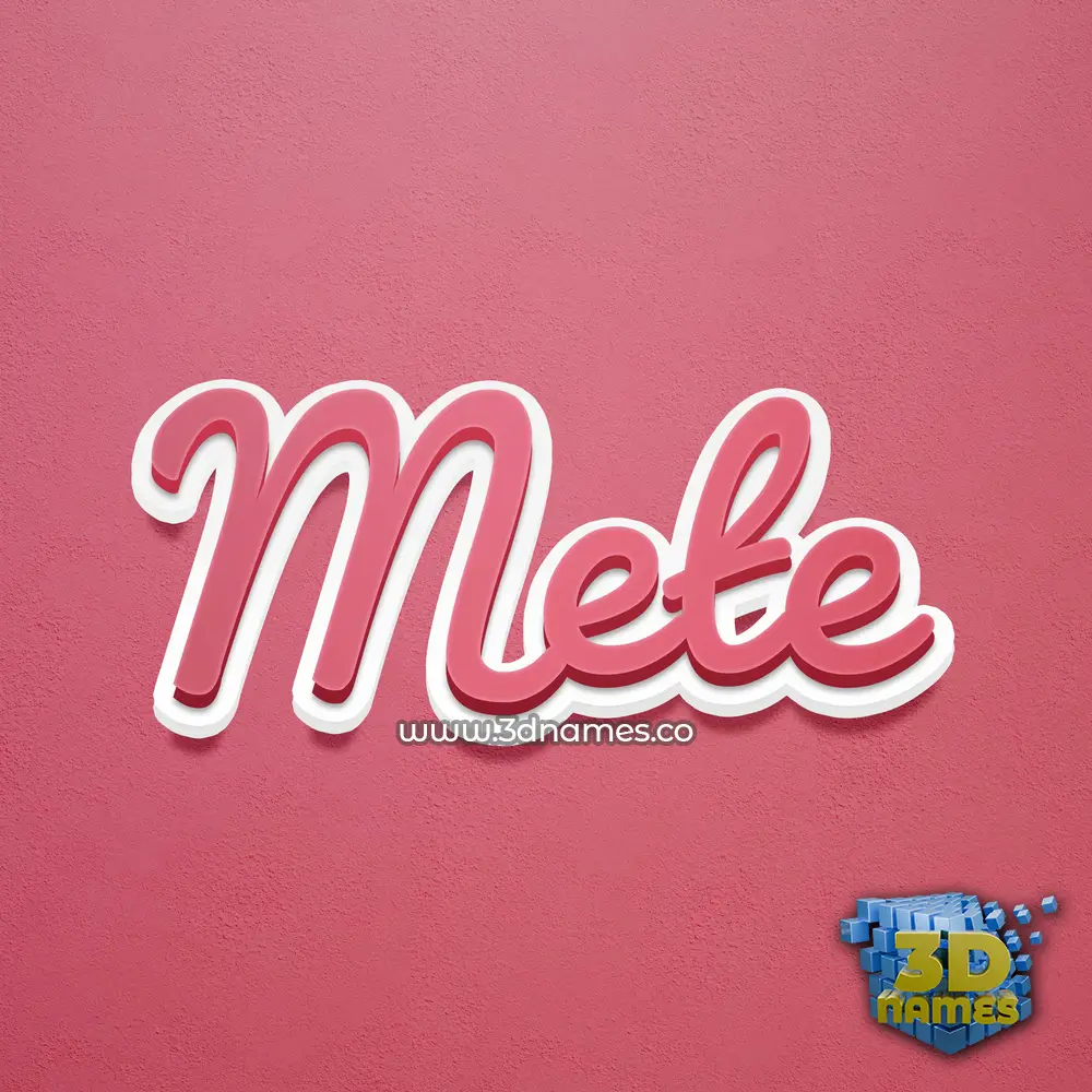 mete in Red Scribble style - 3D name wallpaper