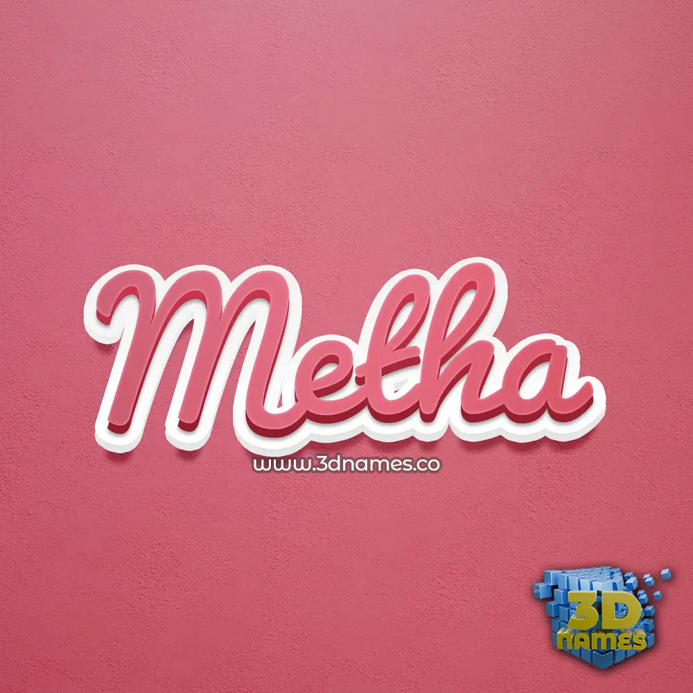 metha in Red Scribble style - 3D name wallpaper