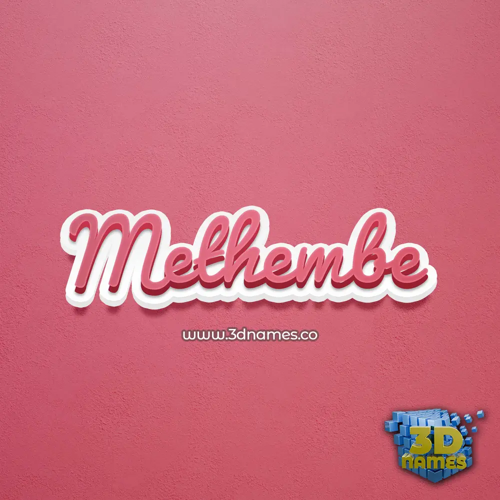 methembe in Red Scribble style - 3D name wallpaper