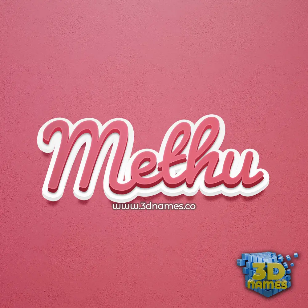 methu in Red Scribble style - 3D name wallpaper