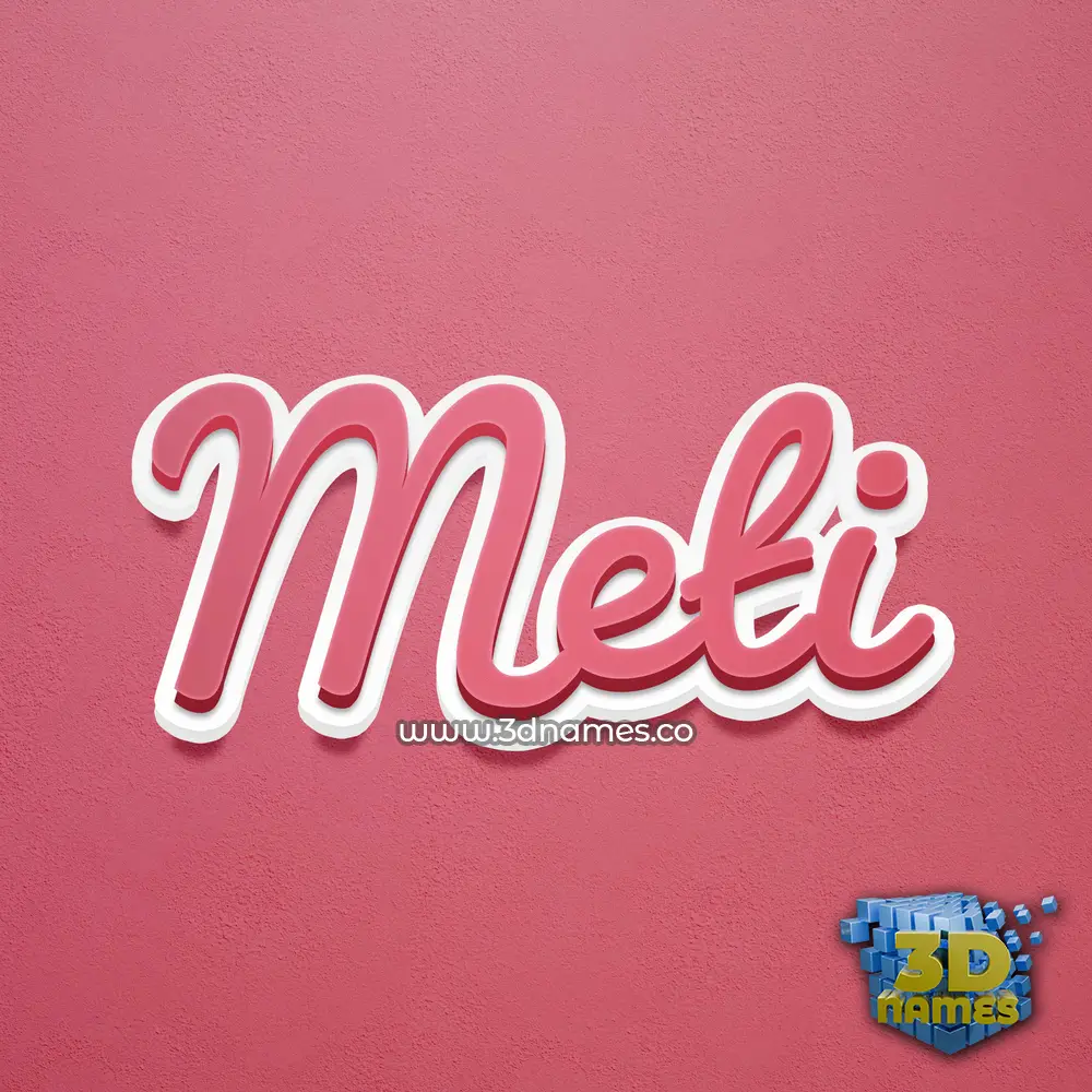 meti in Red Scribble style - 3D name wallpaper