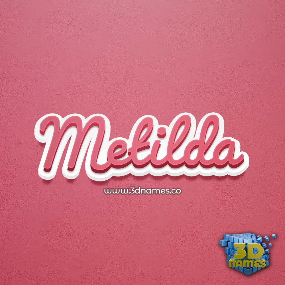 metilda in Red Scribble style - 3D name wallpaper