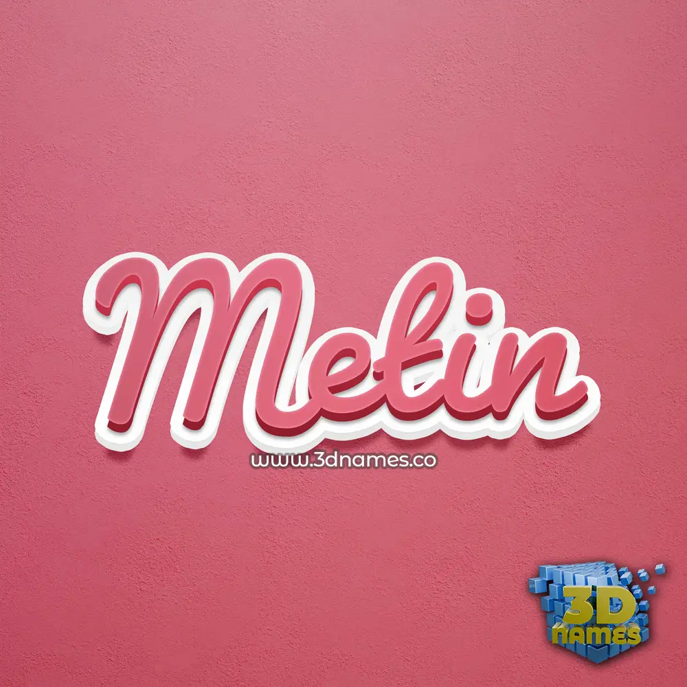 metin in Red Scribble style - 3D name wallpaper