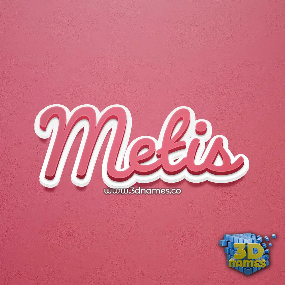 metis in Red Scribble style - 3D name wallpaper