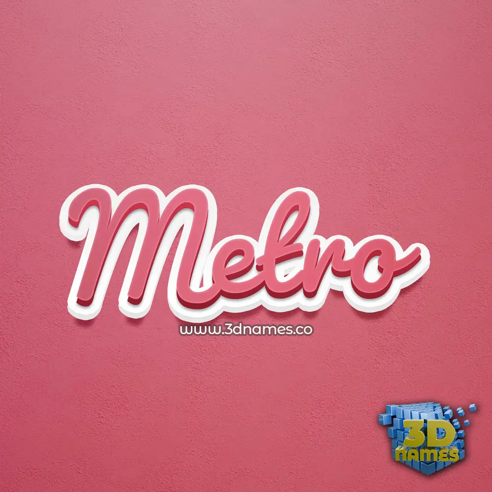 metro in Red Scribble style - 3D name wallpaper