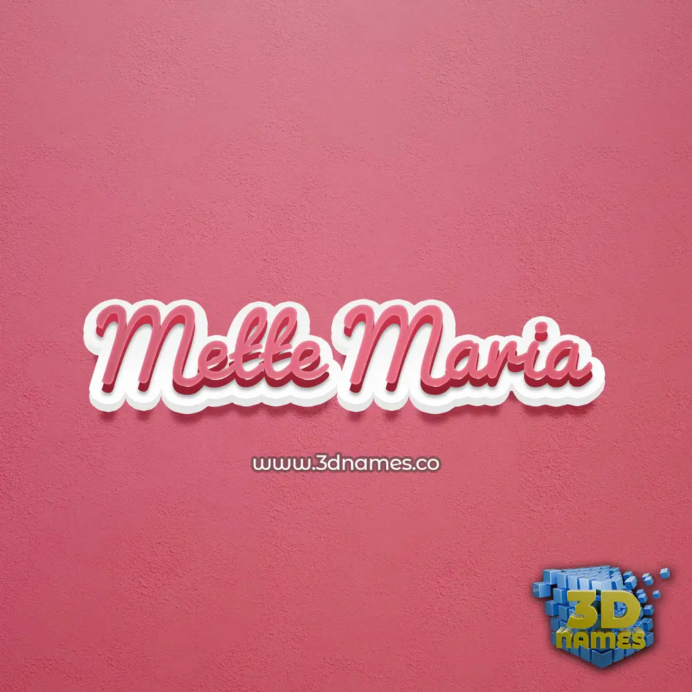mette maria in Red Scribble style - 3D name wallpaper
