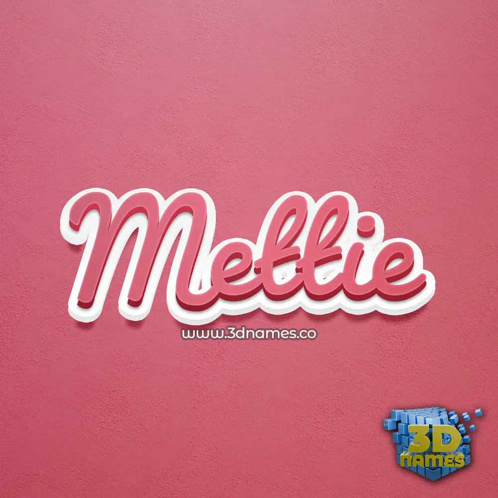 mettie in Red Scribble style - 3D name wallpaper