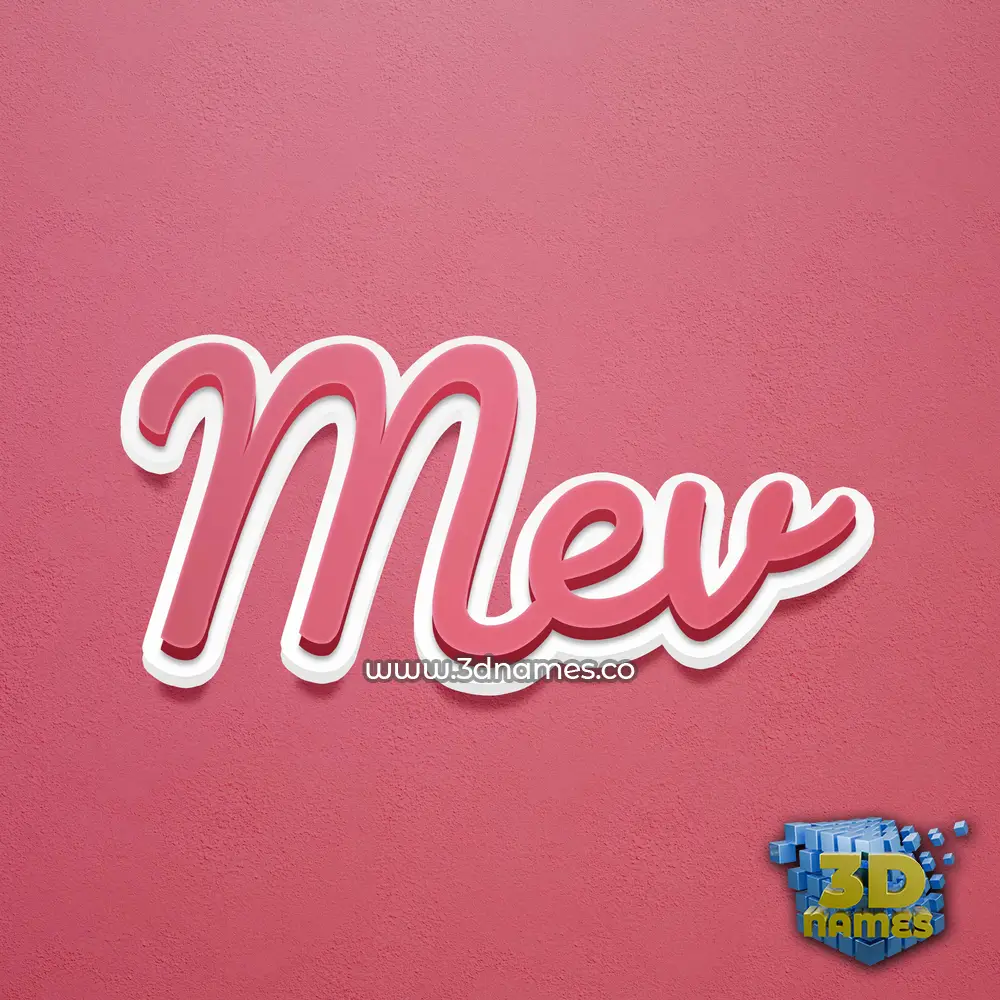 mev in Red Scribble style - 3D name wallpaper