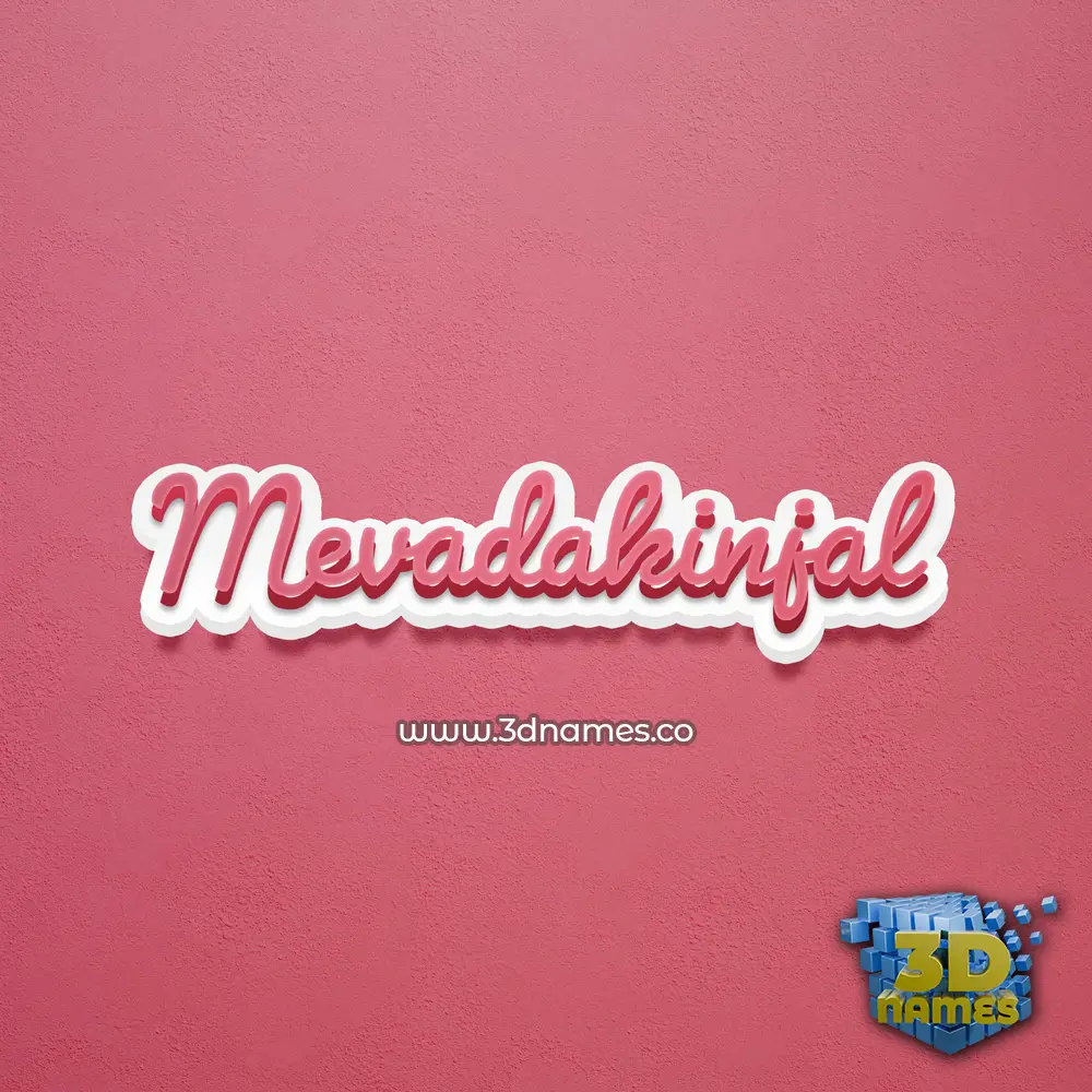 mevadakinjal in Red Scribble style - 3D name wallpaper