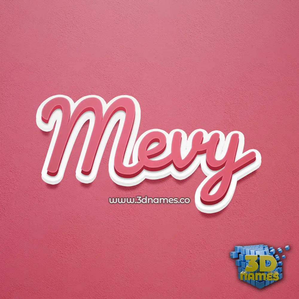 mevy in Red Scribble style - 3D name wallpaper