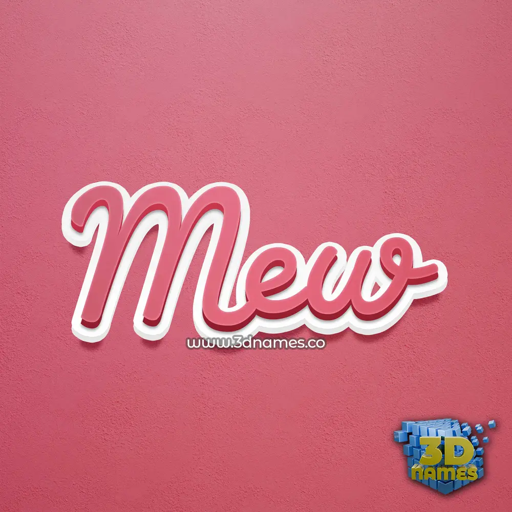 mew in Red Scribble style - 3D name wallpaper