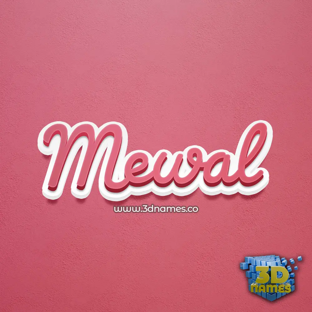 mewal in Red Scribble style - 3D name wallpaper