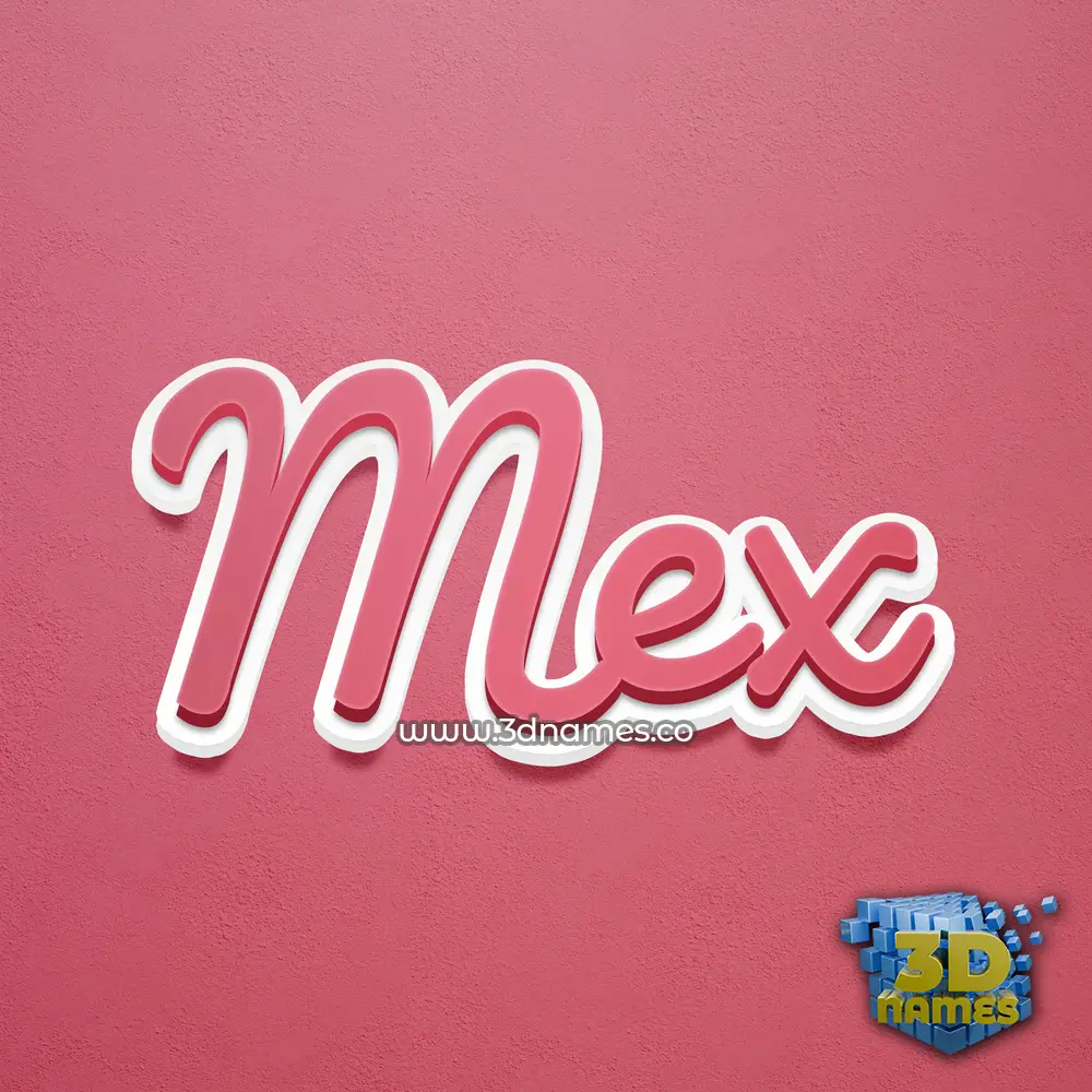 mex in Red Scribble style - 3D name wallpaper