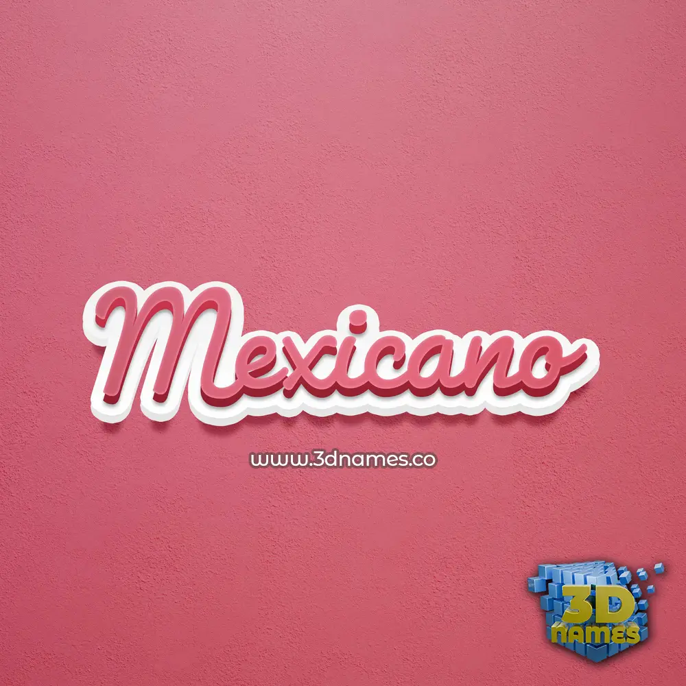 mexicano in Red Scribble style - 3D name wallpaper