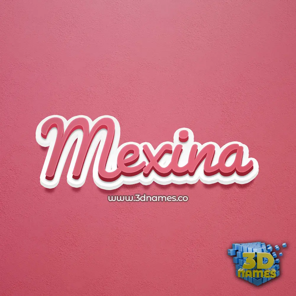 mexina in Red Scribble style - 3D name wallpaper