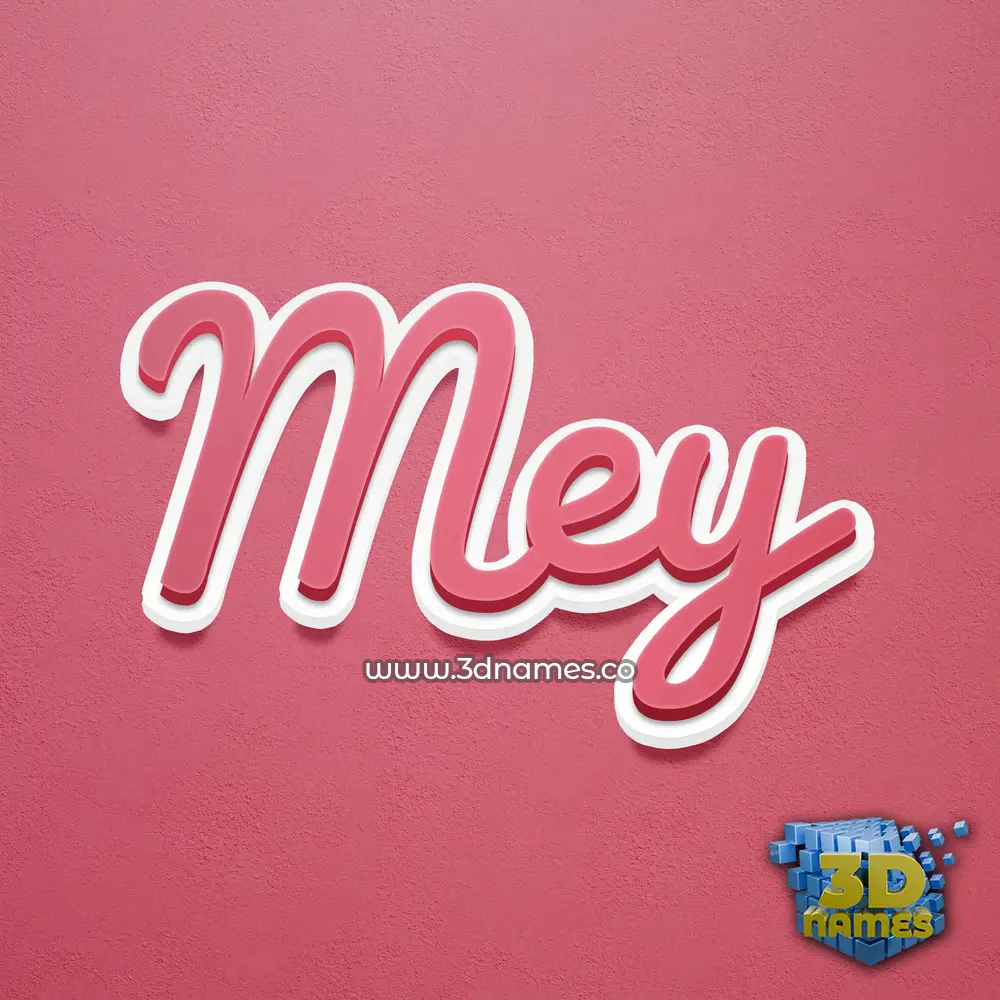 mey in Red Scribble style - 3D name wallpaper