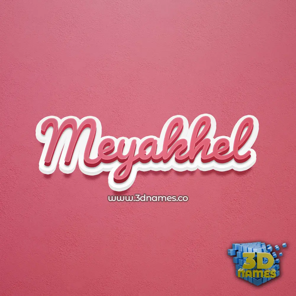 meyakhel in Red Scribble style - 3D name wallpaper