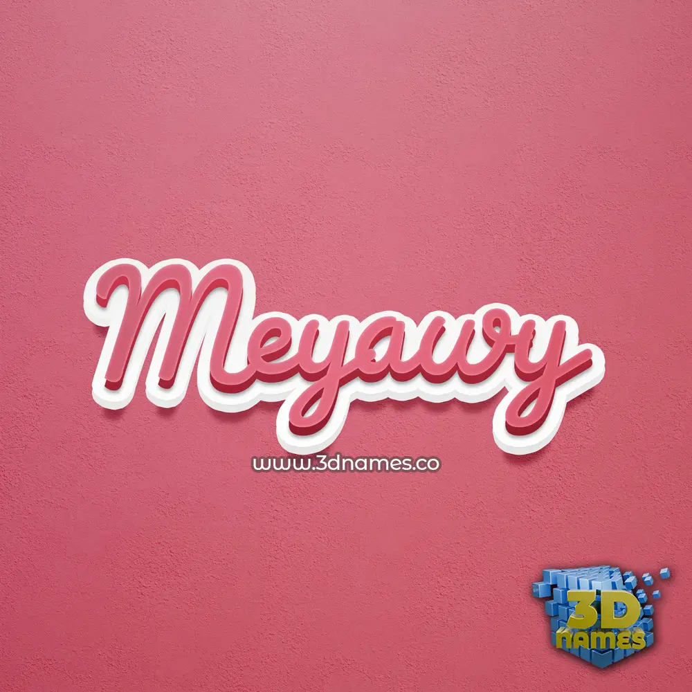 meyawy in Red Scribble style - 3D name wallpaper
