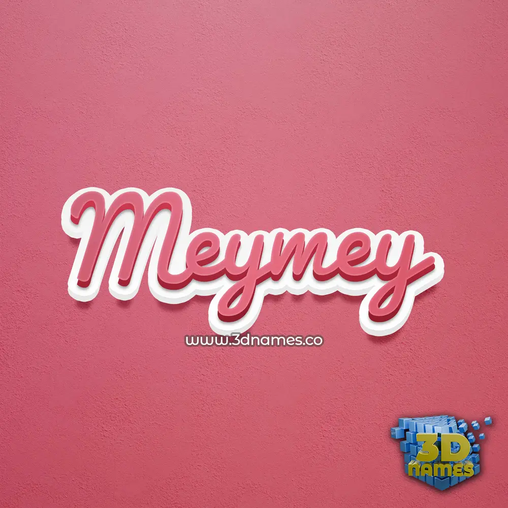 meymey in Red Scribble style - 3D name wallpaper
