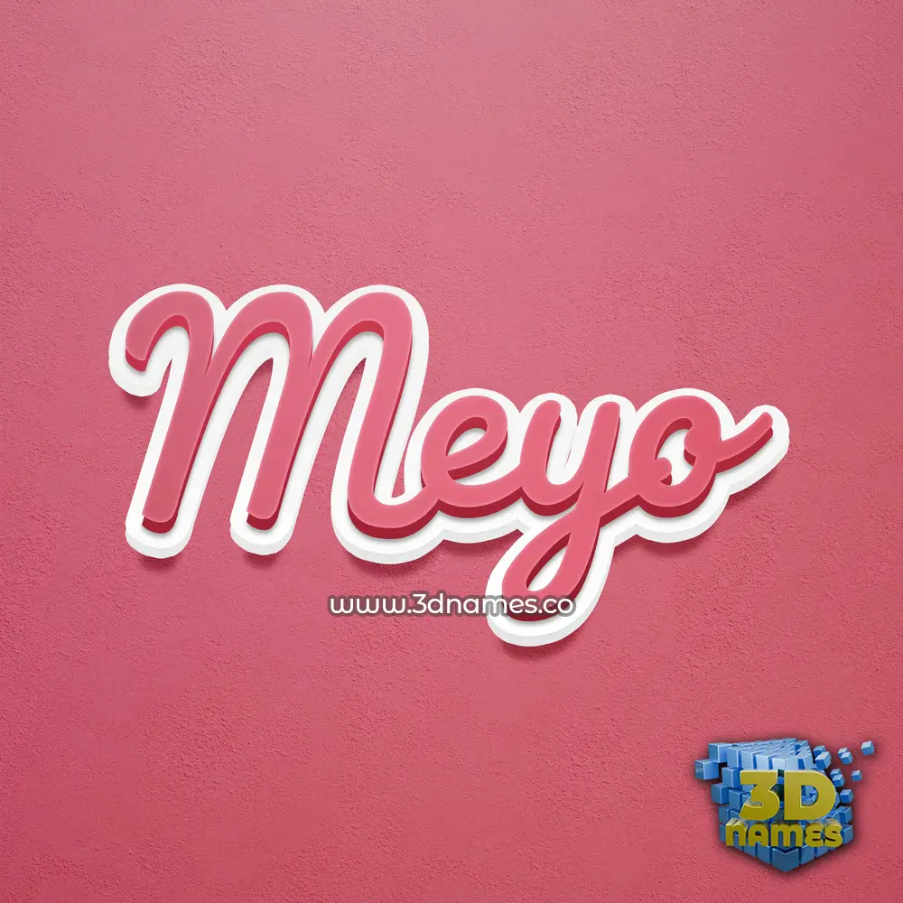 meyo in Red Scribble style - 3D name wallpaper