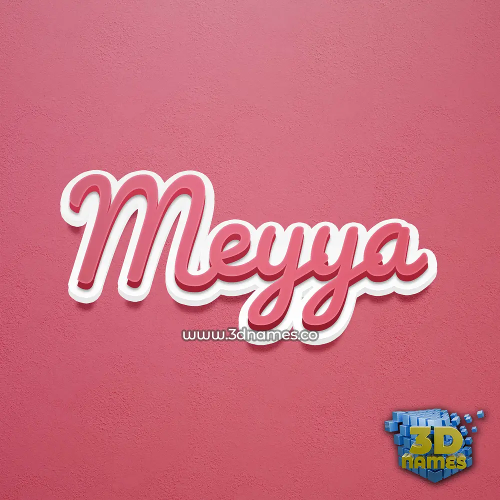 meyya in Red Scribble style - 3D name wallpaper