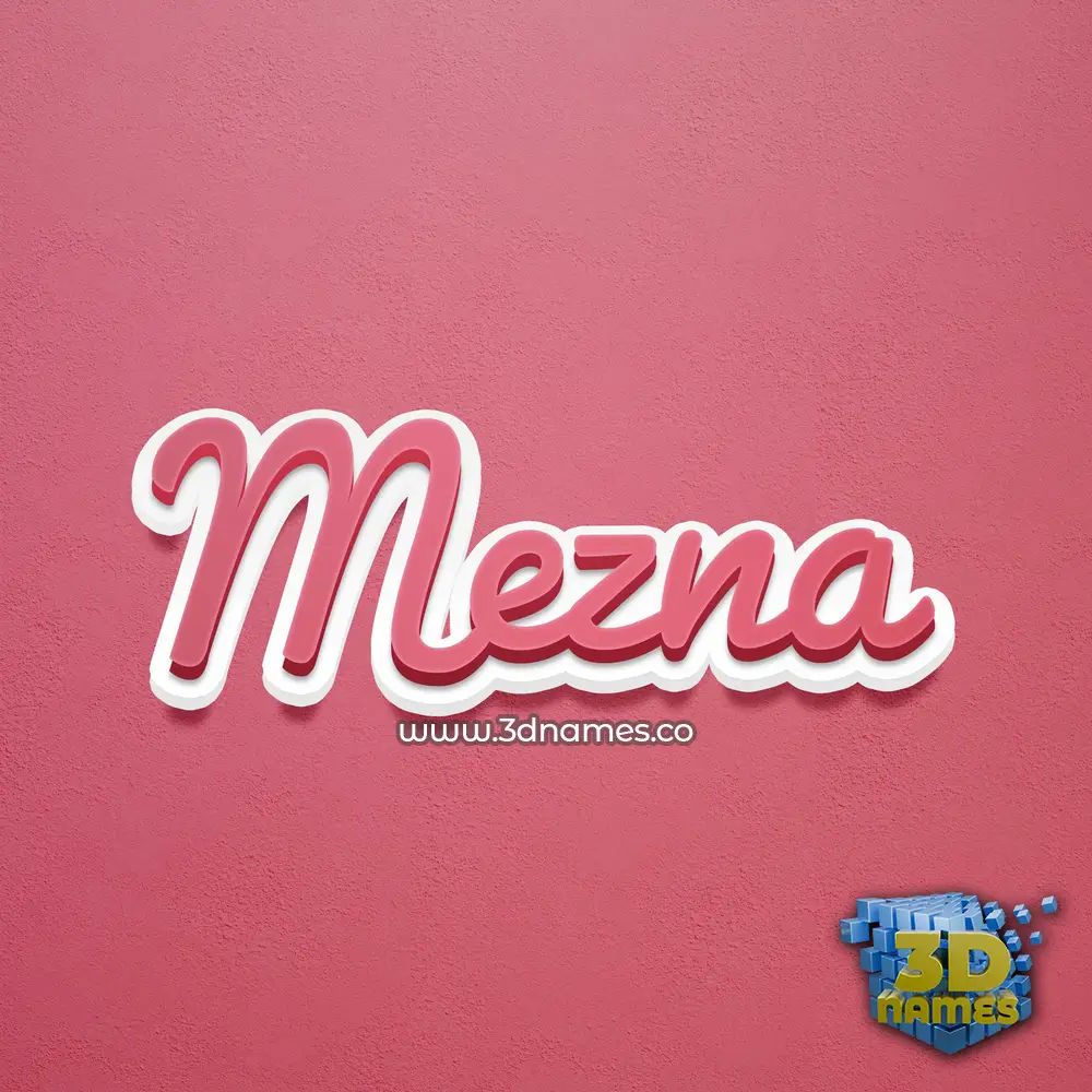 mezna in Red Scribble style - 3D name wallpaper