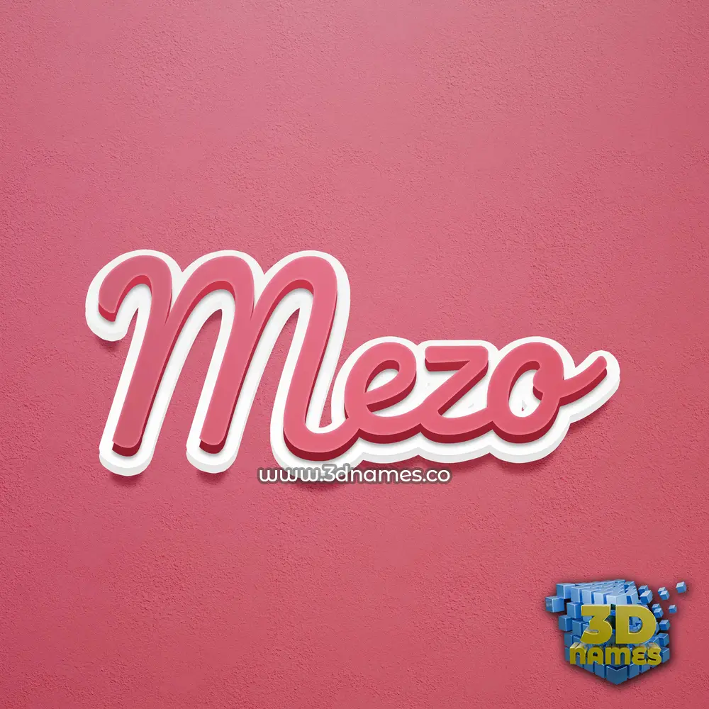 mezo in Red Scribble style - 3D name wallpaper