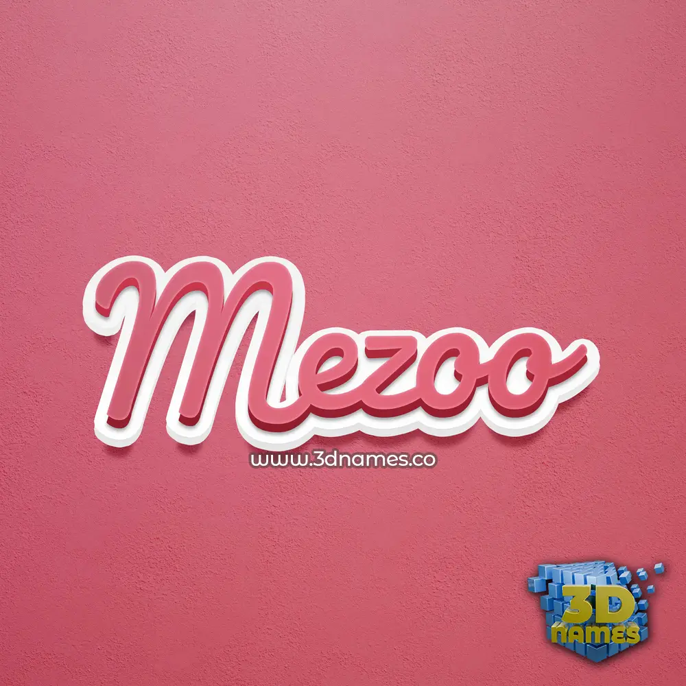 mezoo in Red Scribble style - 3D name wallpaper