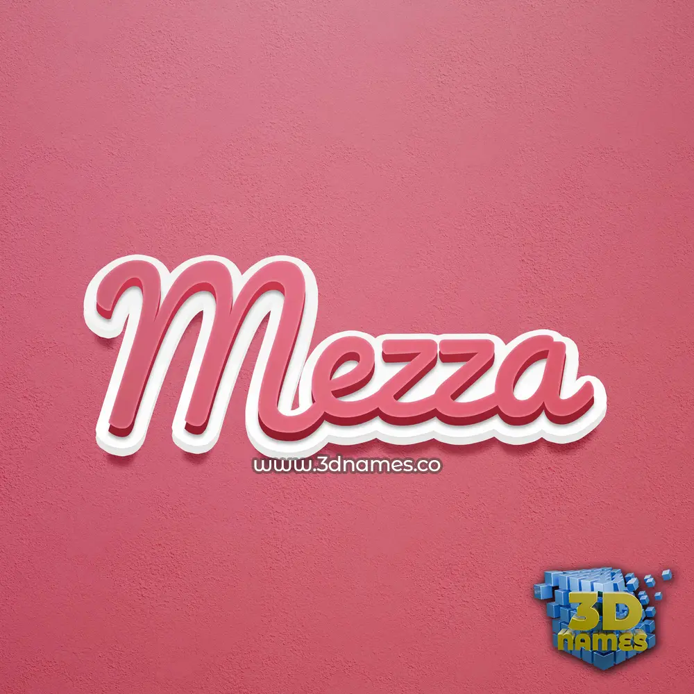 mezza in Red Scribble style - 3D name wallpaper
