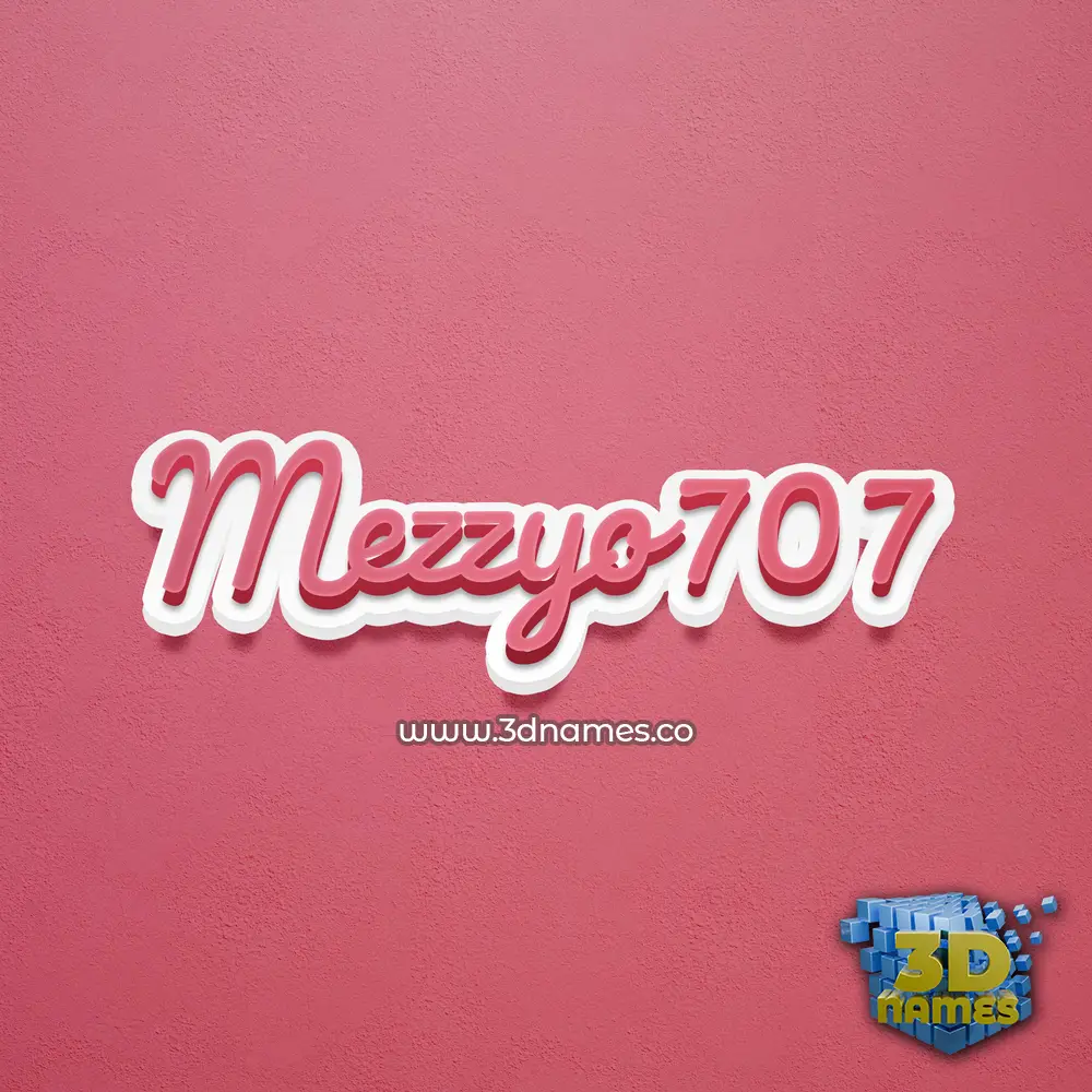 mezzyo707 in Red Scribble style - 3D name wallpaper