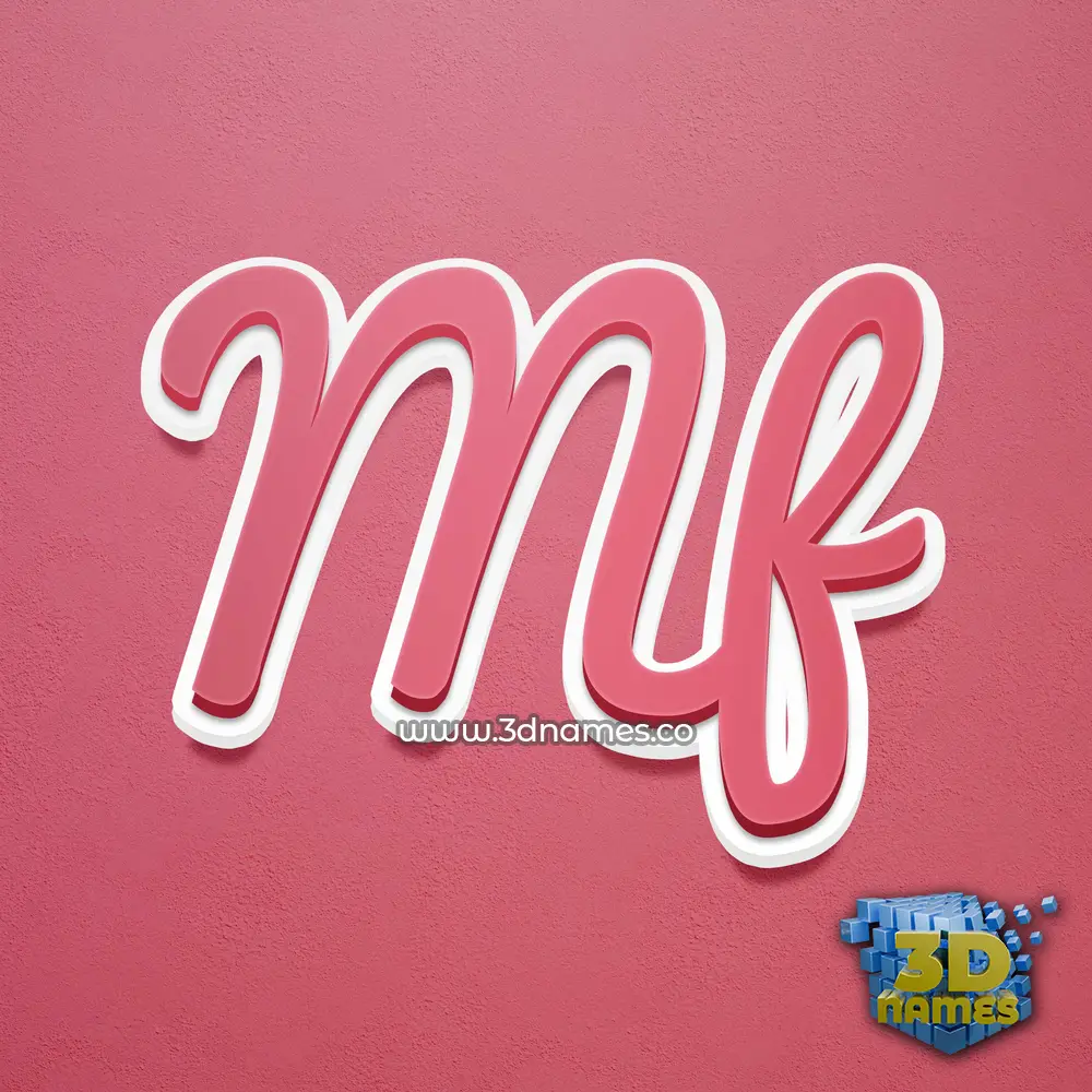 mf in Red Scribble style - 3D name wallpaper