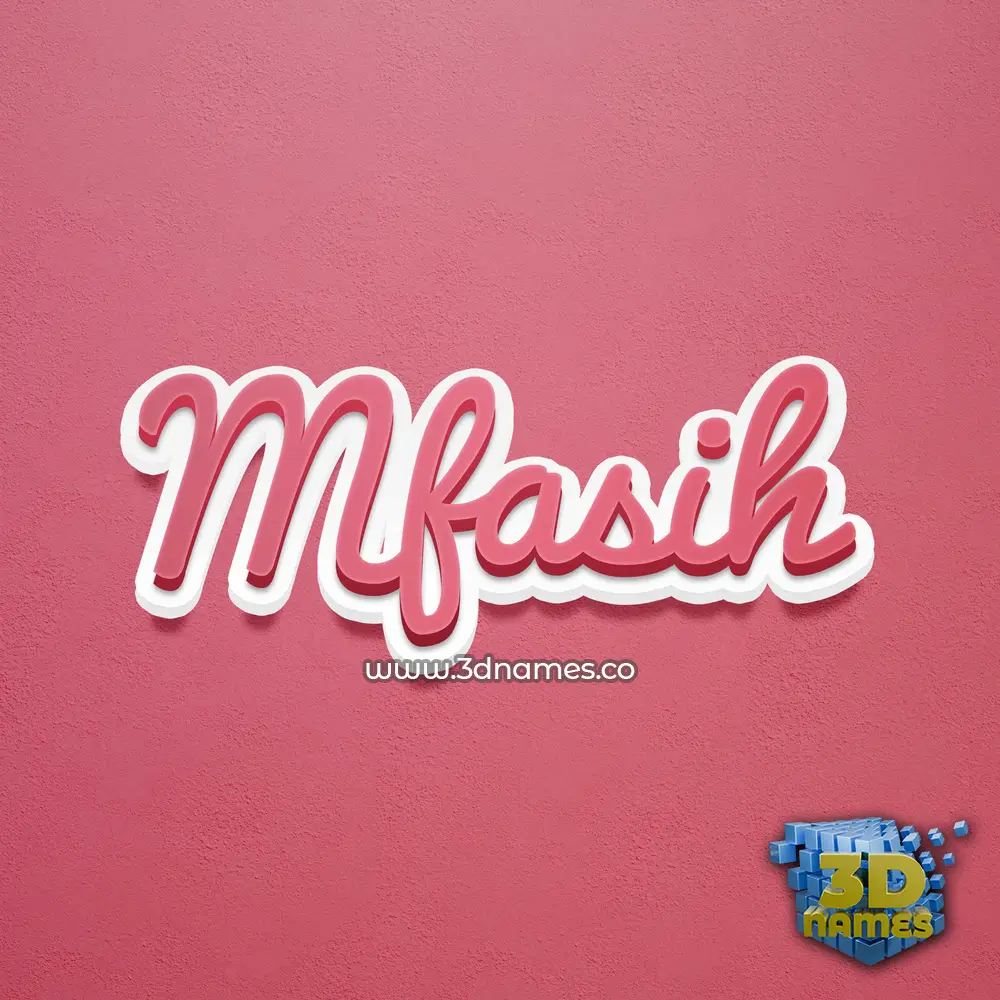 mfasih in Red Scribble style - 3D name wallpaper