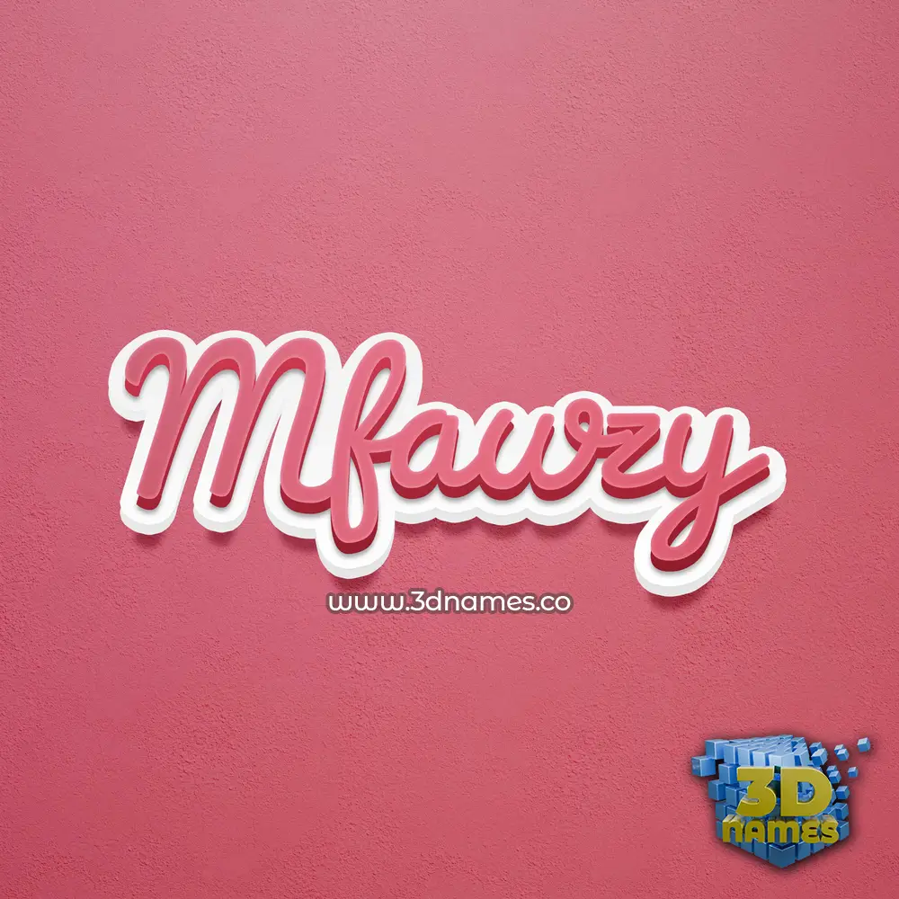 mfawzy in Red Scribble style - 3D name wallpaper