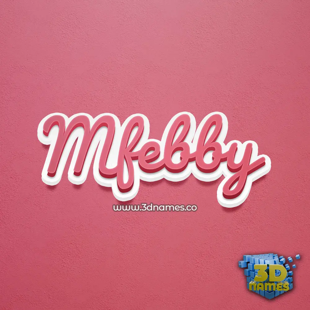mfebby in Red Scribble style - 3D name wallpaper