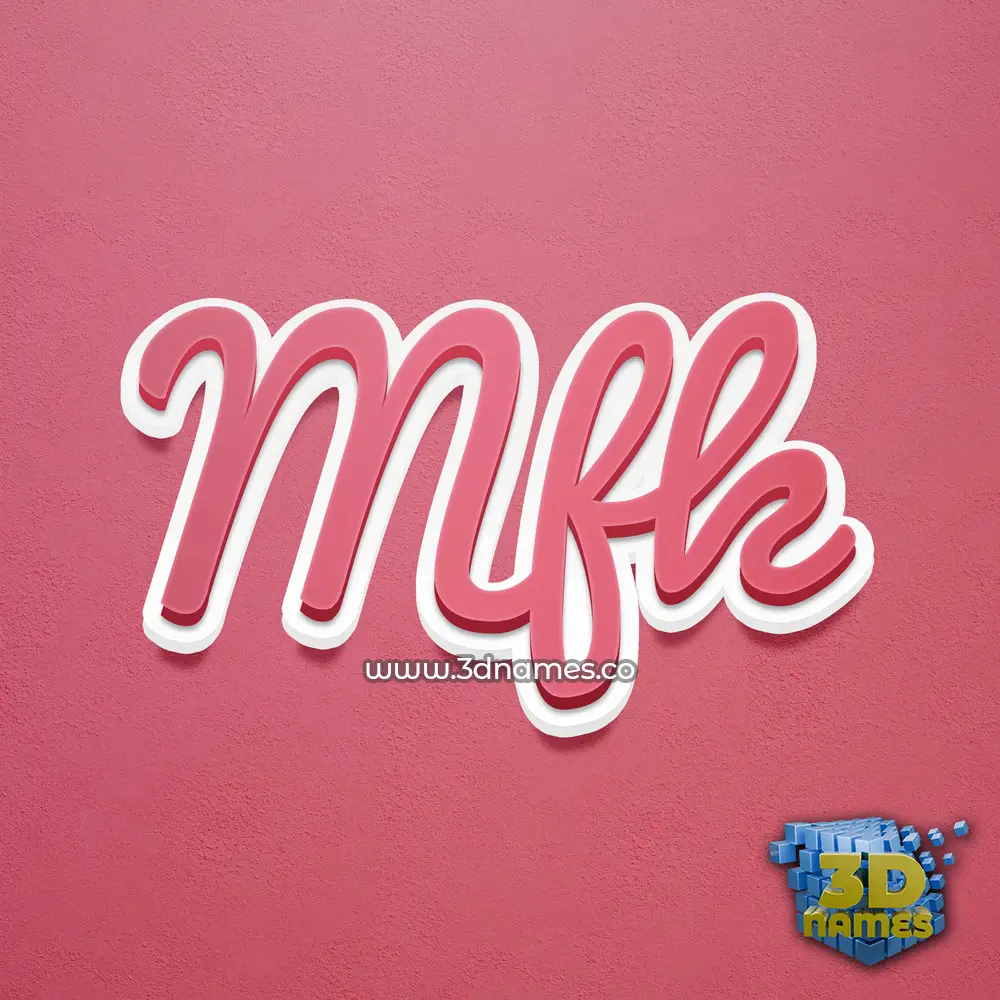 mfk in Red Scribble style - 3D name wallpaper