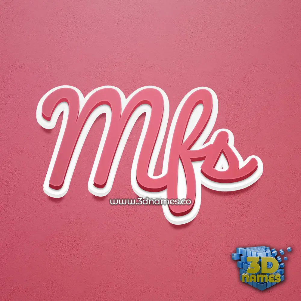 mfs in Red Scribble style - 3D name wallpaper