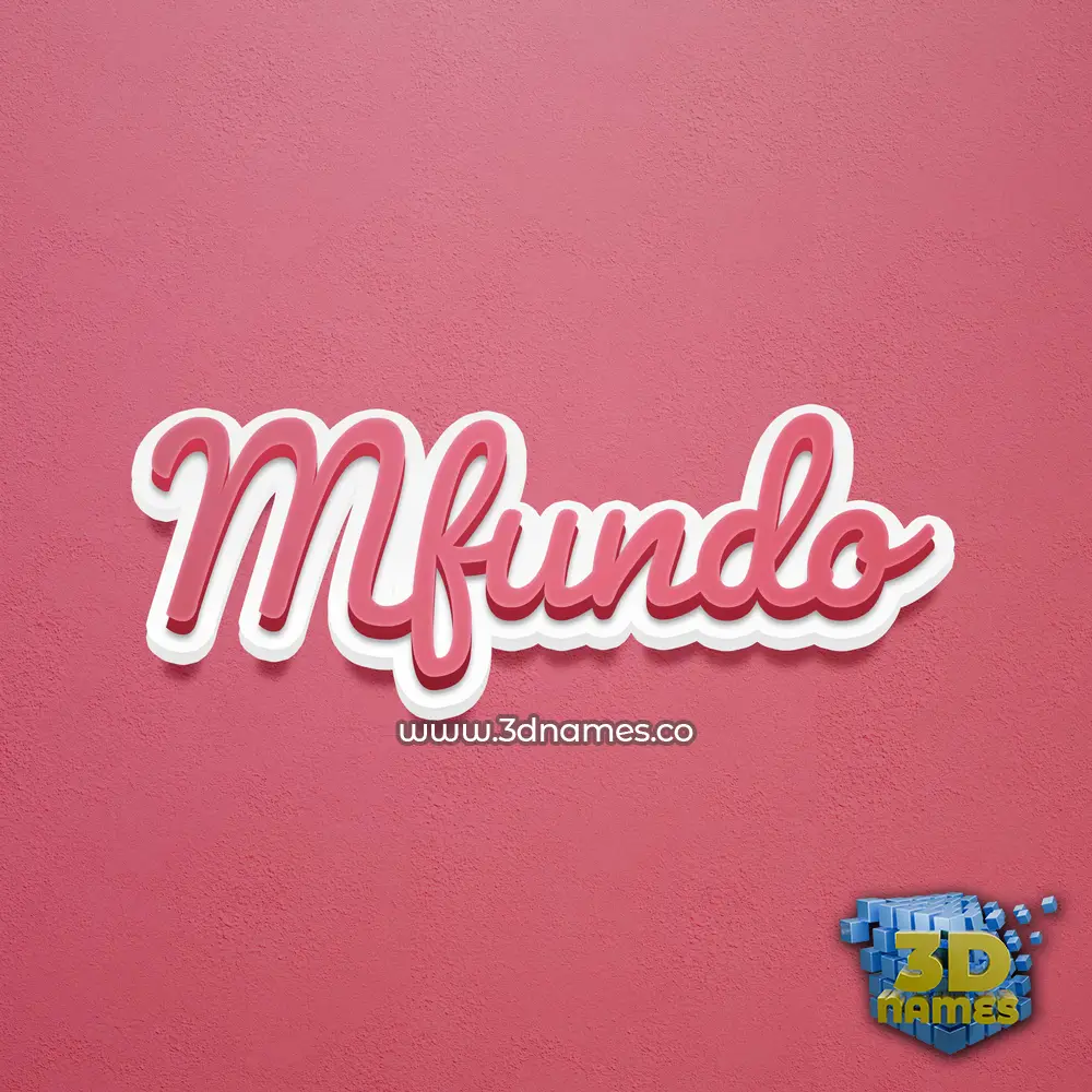 mfundo in Red Scribble style - 3D name wallpaper