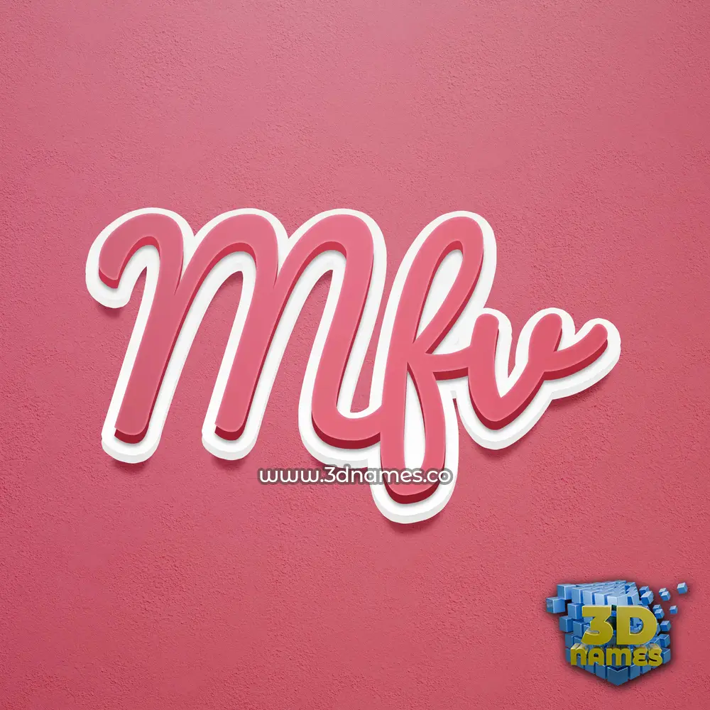 mfv in Red Scribble style - 3D name wallpaper