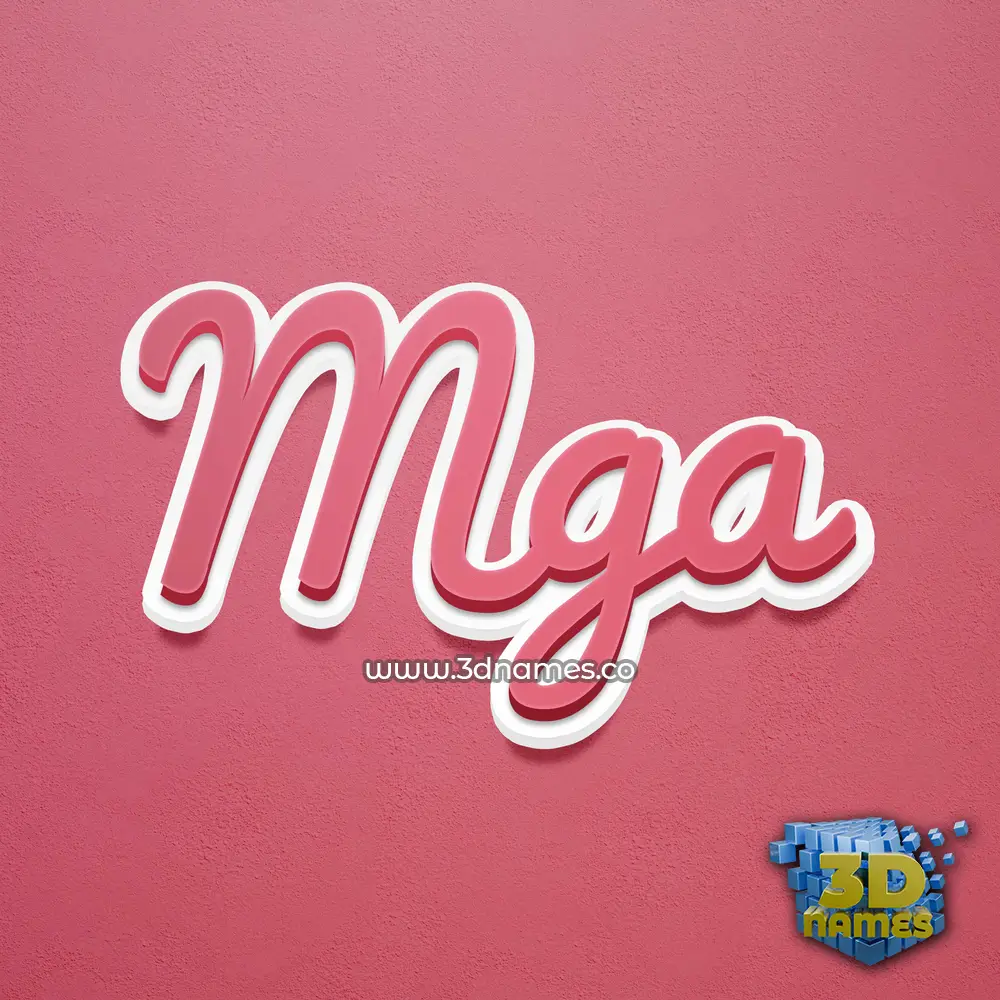 mga in Red Scribble style - 3D name wallpaper