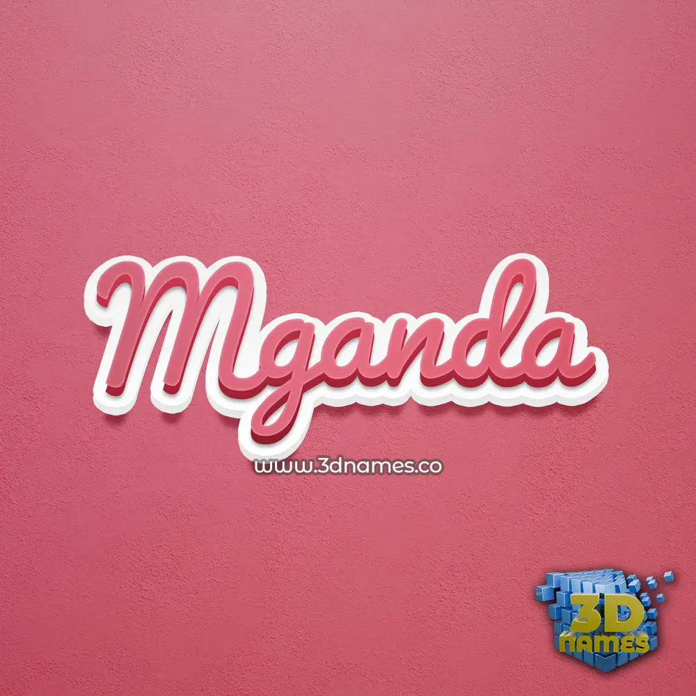 mganda in Red Scribble style - 3D name wallpaper
